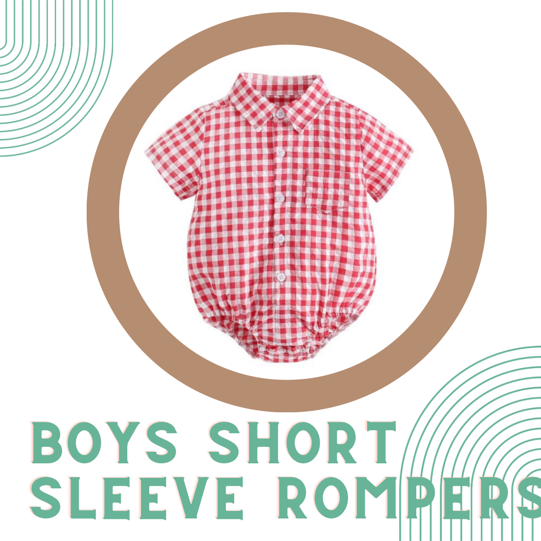 Boys short sleeve rompers